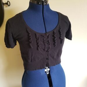 Black crop cardigan